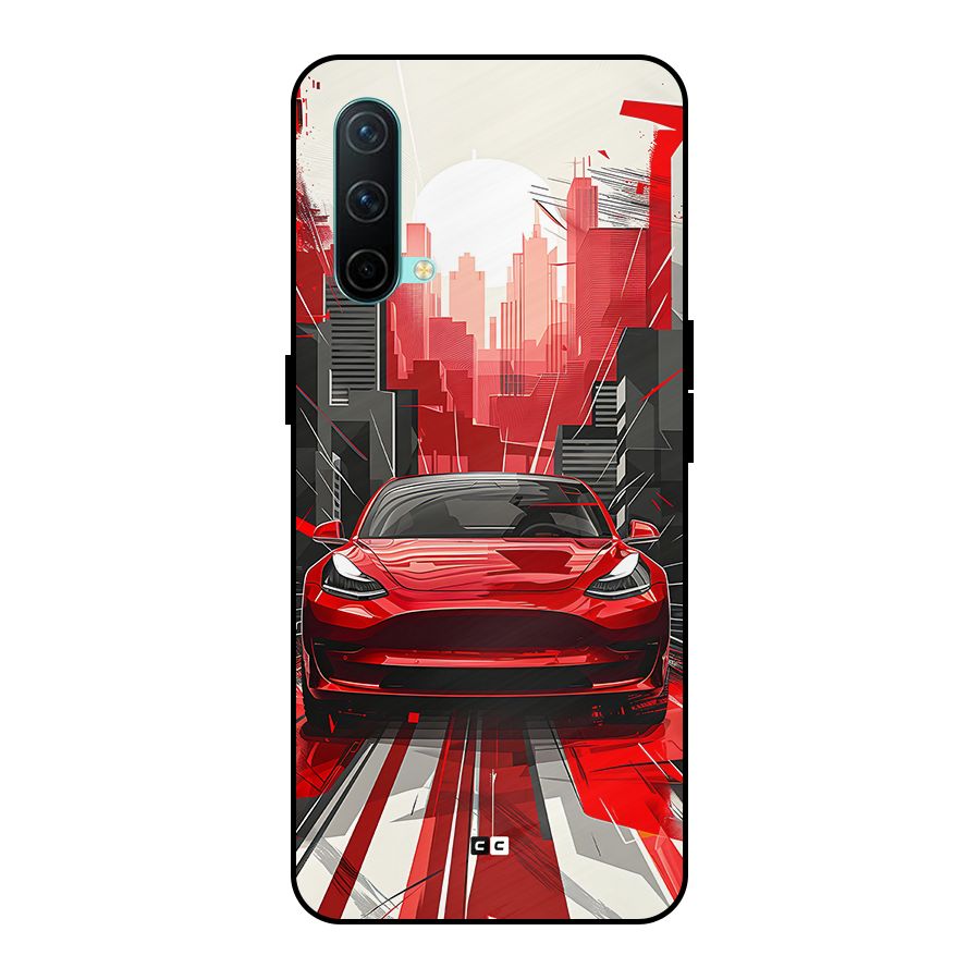 Red And Black Car Metal Back Case for OnePlus Nord CE 5G