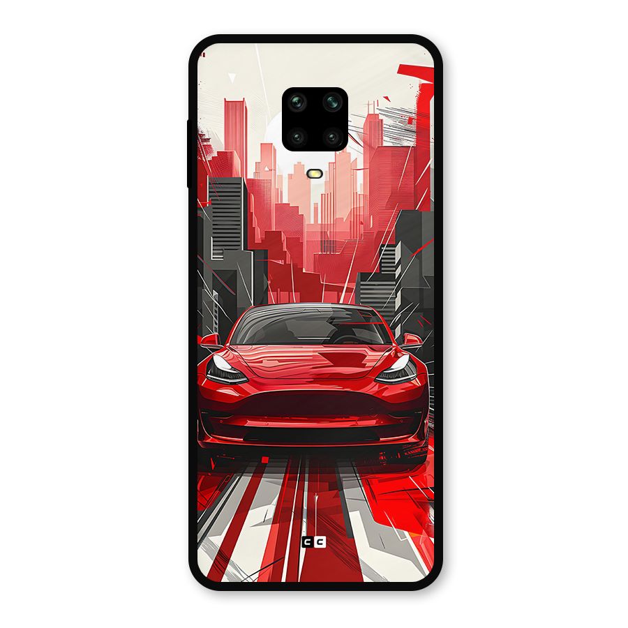 Red And Black Car Metal Back Case for Poco M2 Pro