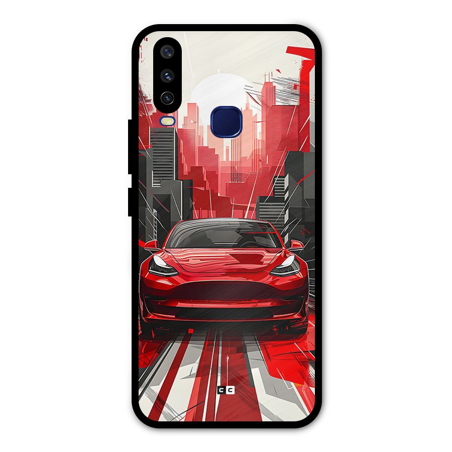 Red And Black Car Metal Back Case for Vivo U10
