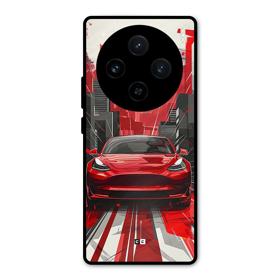 Red And Black Car Metal Back Case for Vivo X100