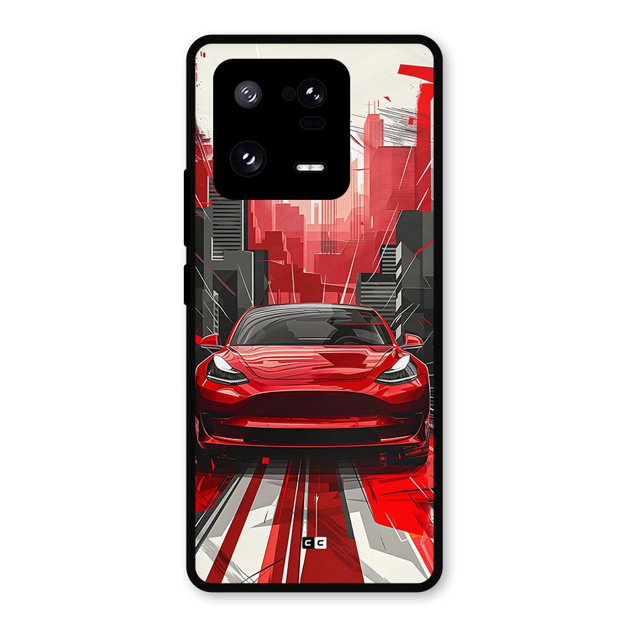 Red And Black Car Metal Back Case for Xiaomi 13 Pro