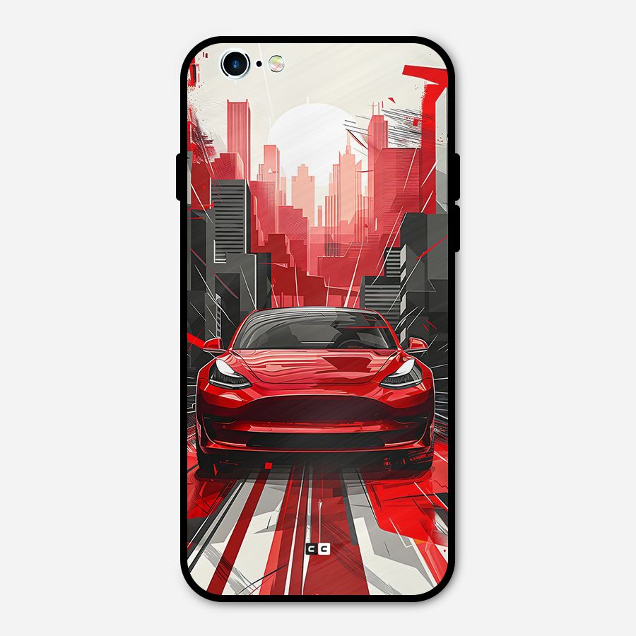 Red And Black Car Metal Back Case for iPhone 6 6s