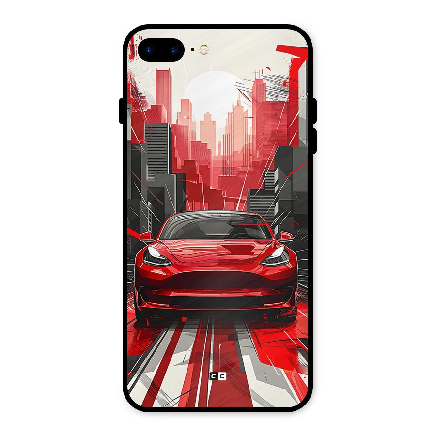 Red And Black Car Metal Back Case for iPhone 8 Plus