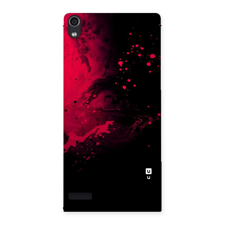 Red Black Splash Art Back Case for Ascend P6