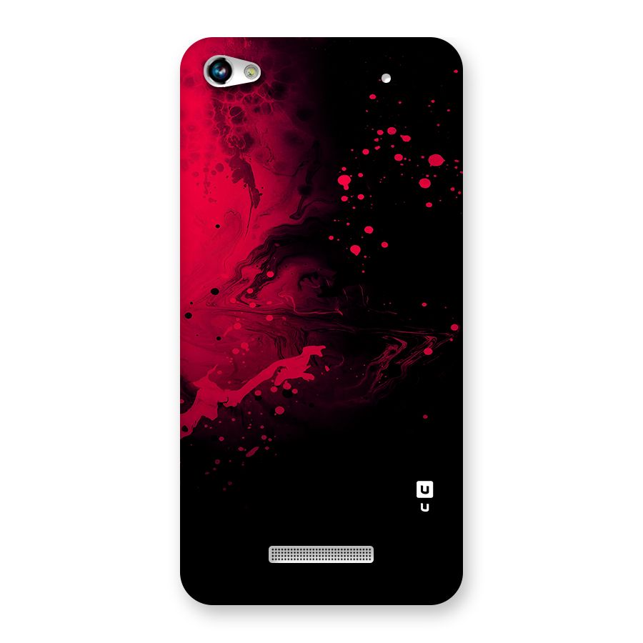 Red Black Splash Art Back Case for Canvas Hue 2 A316