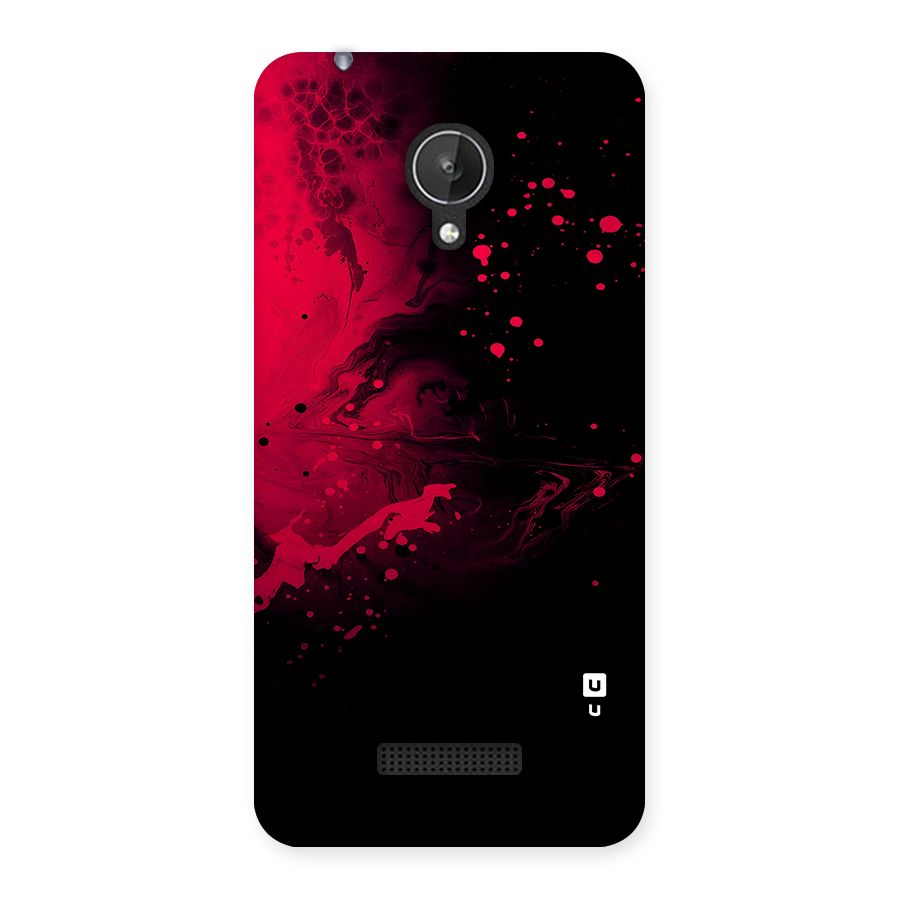 Red Black Splash Art Back Case for Canvas Spark Q380