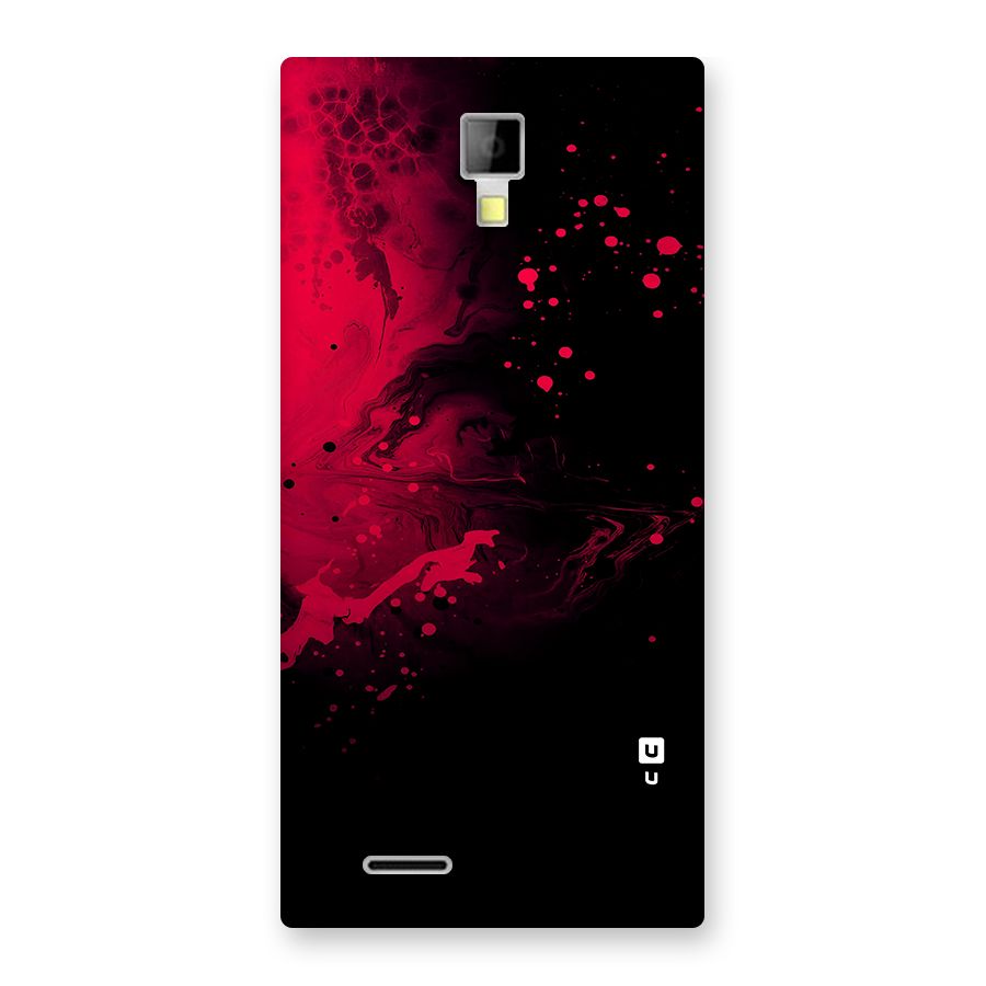 Red Black Splash Art Back Case for Canvas Xpress A99