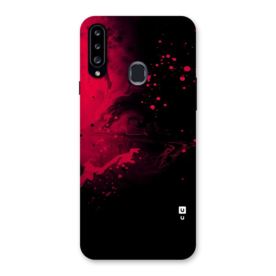 Red Black Splash Art Back Case for Galaxy A20s