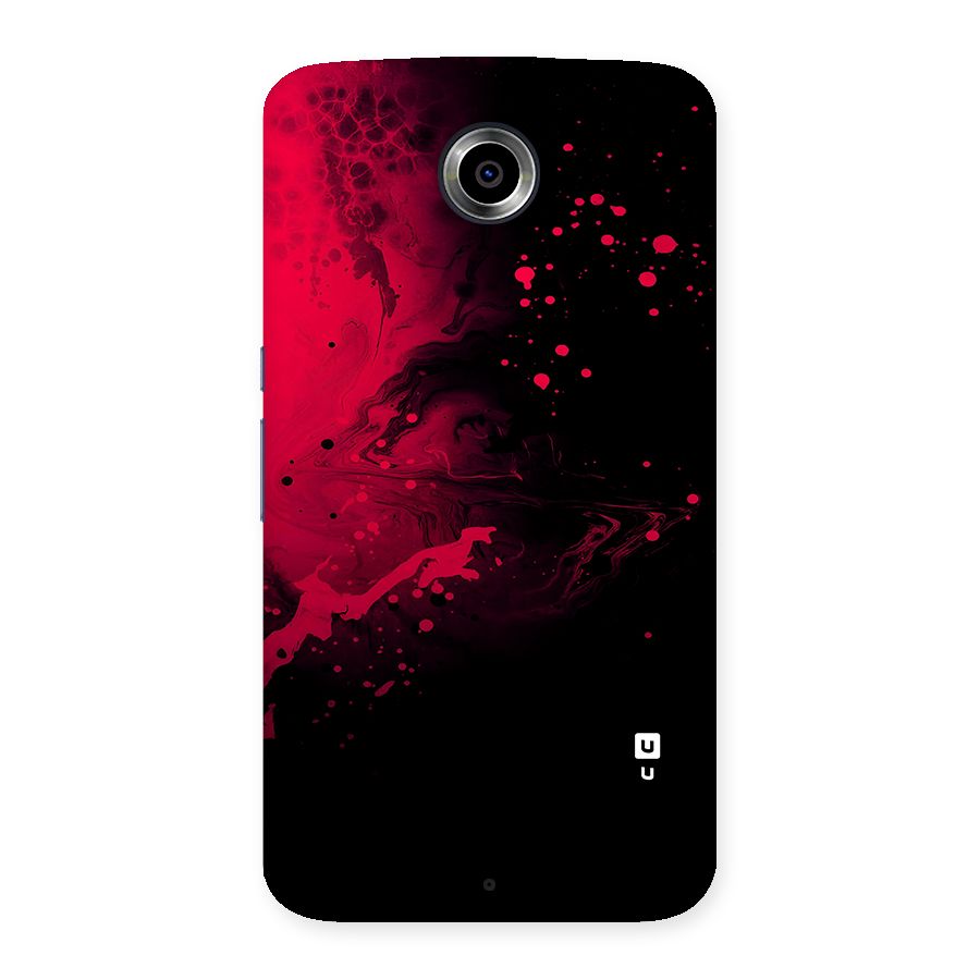 Red Black Splash Art Back Case for Google Nexus 6