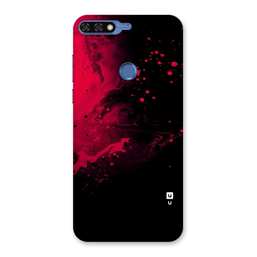 Red Black Splash Art Back Case for Honor 7C