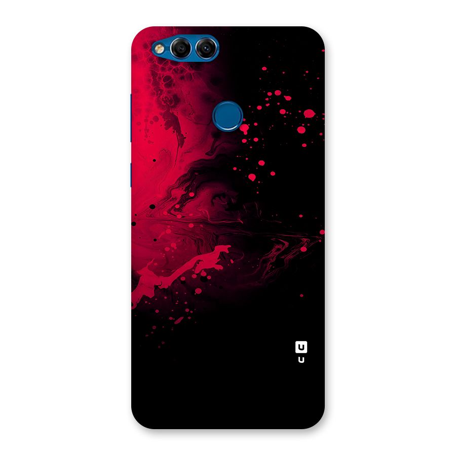 Red Black Splash Art Back Case for Honor 7X