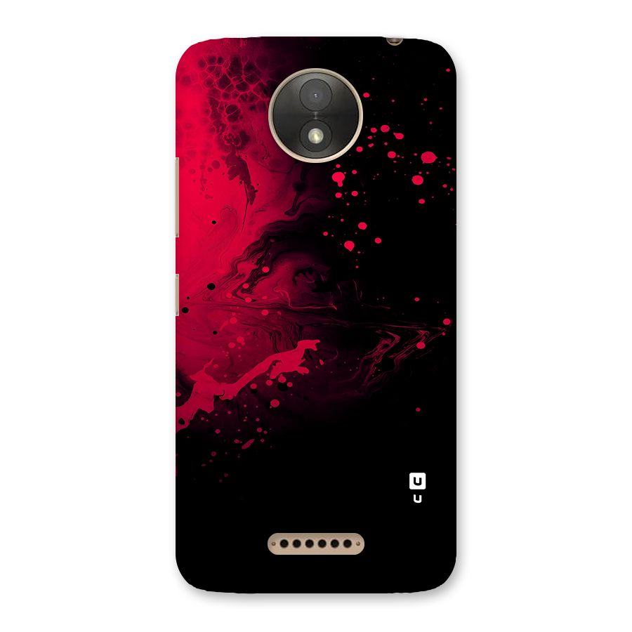 Red Black Splash Art Back Case for Moto C Plus
