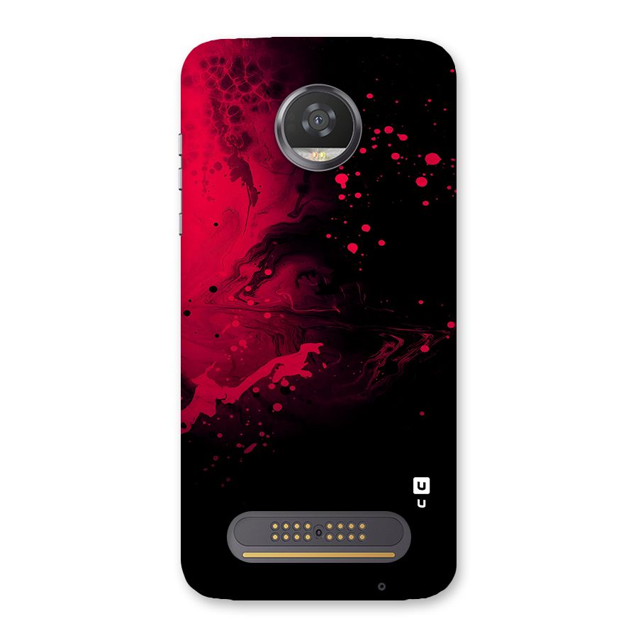 Red Black Splash Art Back Case for Moto Z2 Play