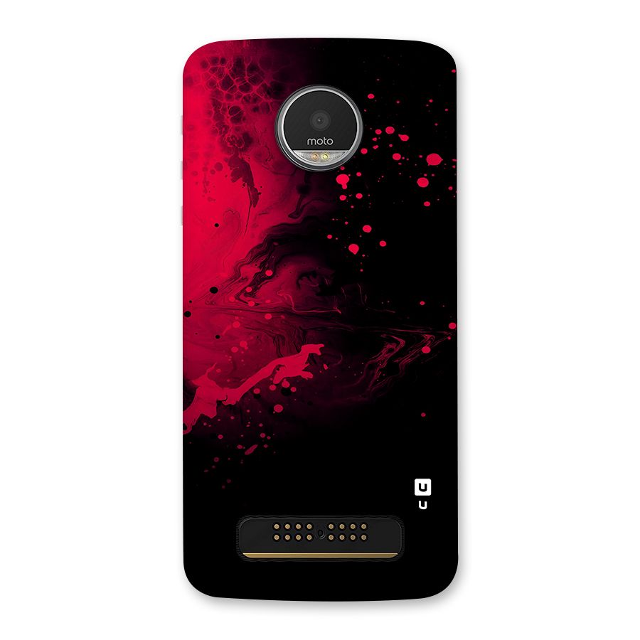 Red Black Splash Art Back Case for Moto Z Play