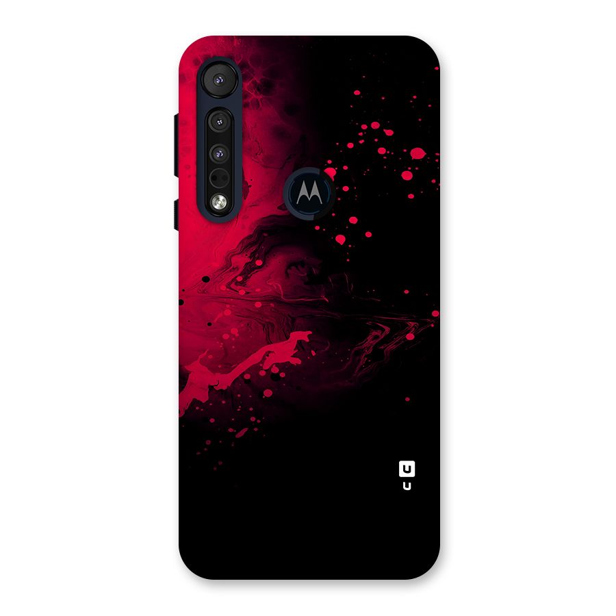 Red Black Splash Art Back Case for Motorola One Macro