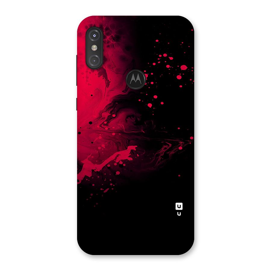 Red Black Splash Art Back Case for Motorola One Power