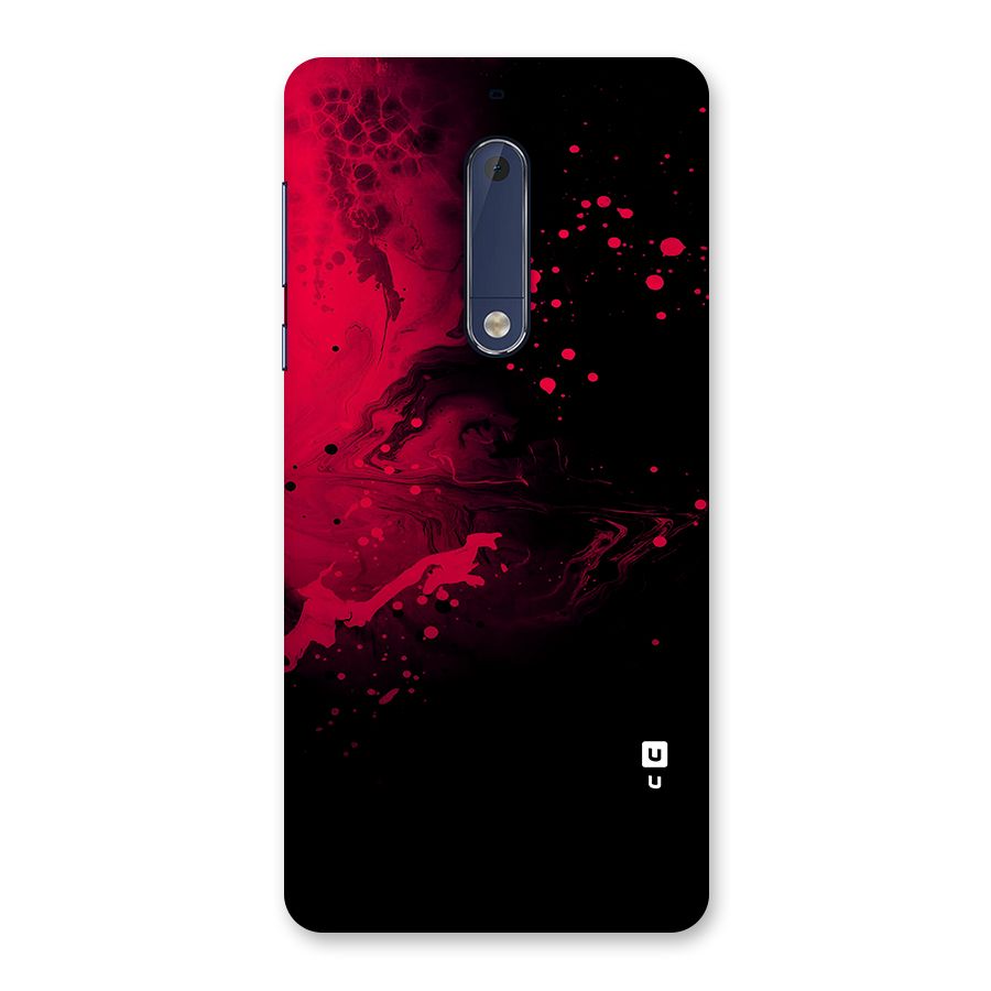 Red Black Splash Art Back Case for Nokia 5