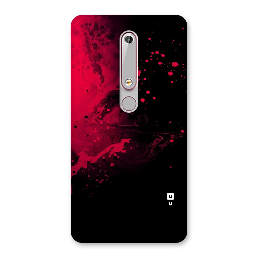 Red Black Splash Art Back Case for Nokia 6.1