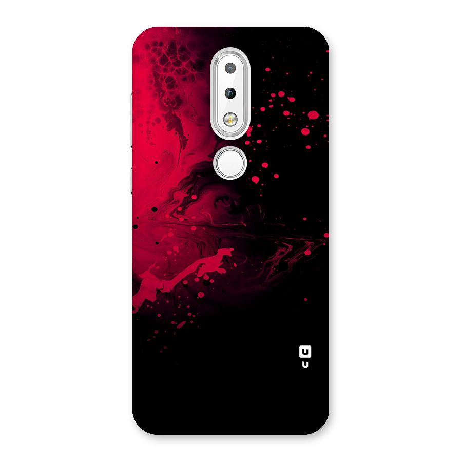 Red Black Splash Art Back Case for Nokia 6.1 Plus