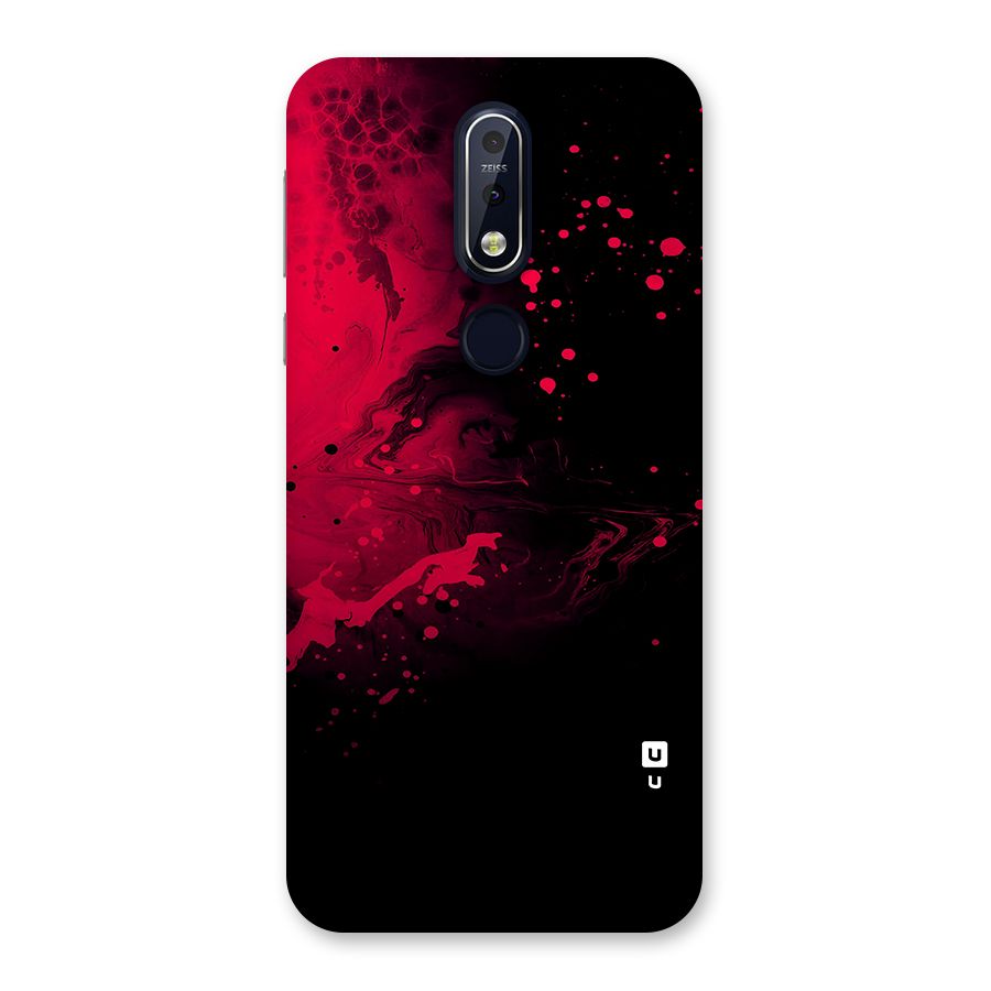 Red Black Splash Art Back Case for Nokia 7.1