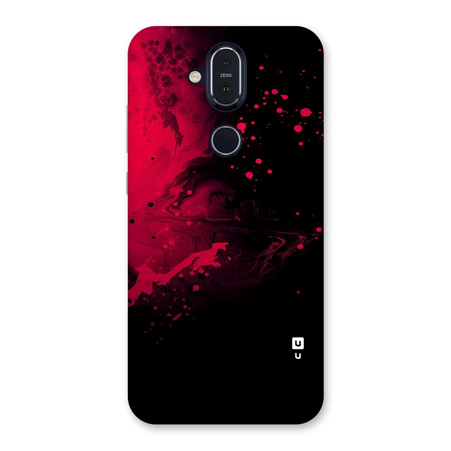 Red Black Splash Art Back Case for Nokia 8.1
