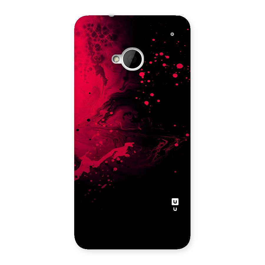 Red Black Splash Art Back Case for One M7 (Single Sim)
