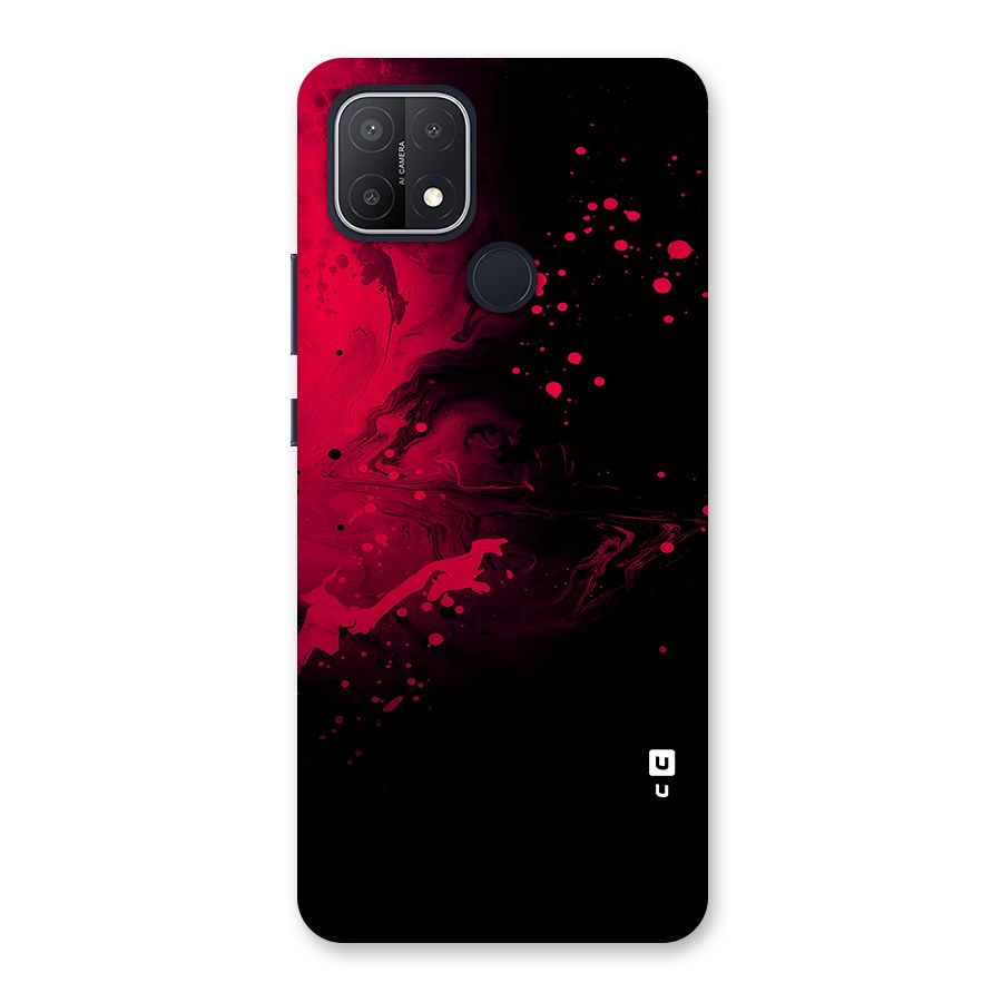 Red Black Splash Art Back Case for Oppo A15s