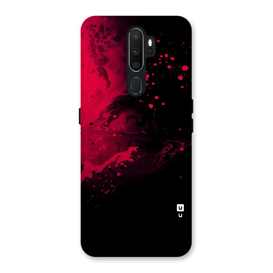 Red Black Splash Art Back Case for Oppo A5 (2020)