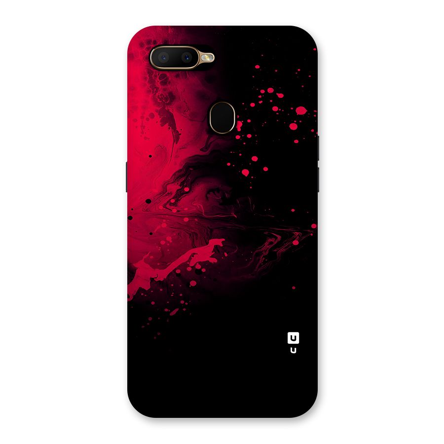Red Black Splash Art Back Case for Oppo A5s