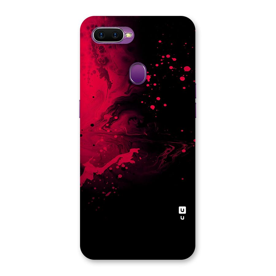 Red Black Splash Art Back Case for Oppo F9