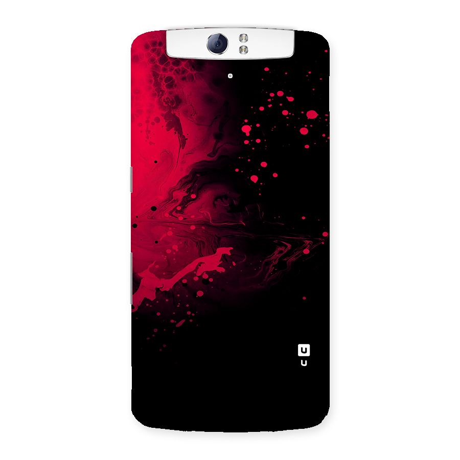 Red Black Splash Art Back Case for Oppo N1