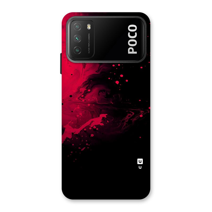 Red Black Splash Art Back Case for Poco M3