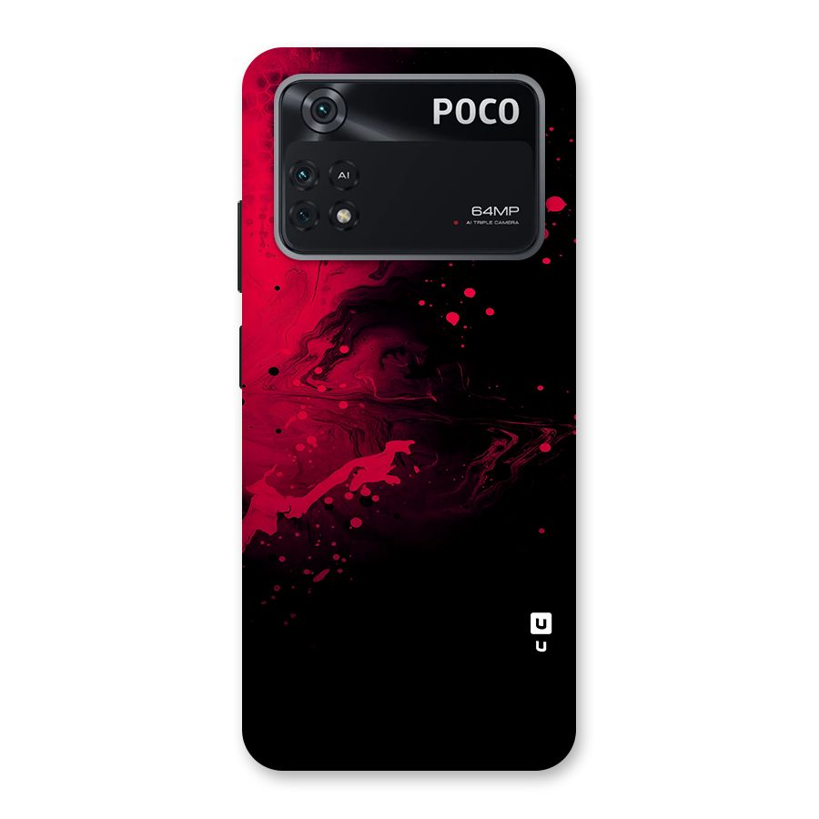 Red Black Splash Art Back Case for Poco M4 Pro 4G