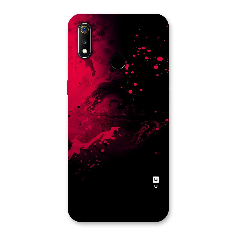 Red Black Splash Art Back Case for Realme 3