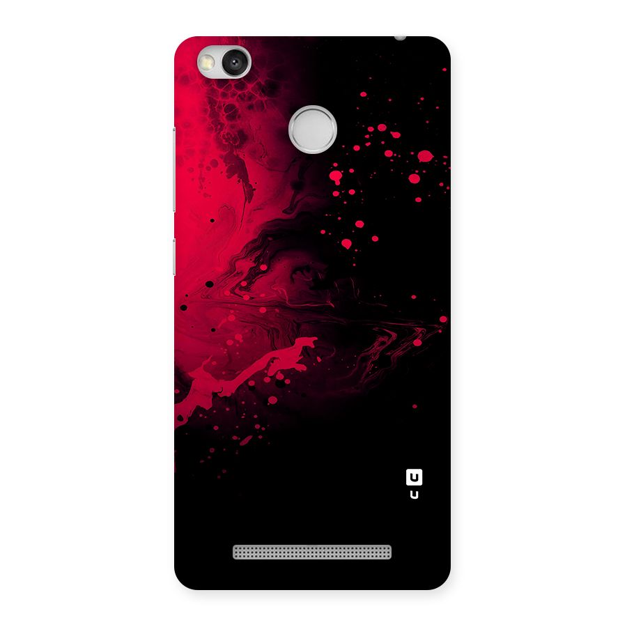 Red Black Splash Art Back Case for Redmi 3S Prime