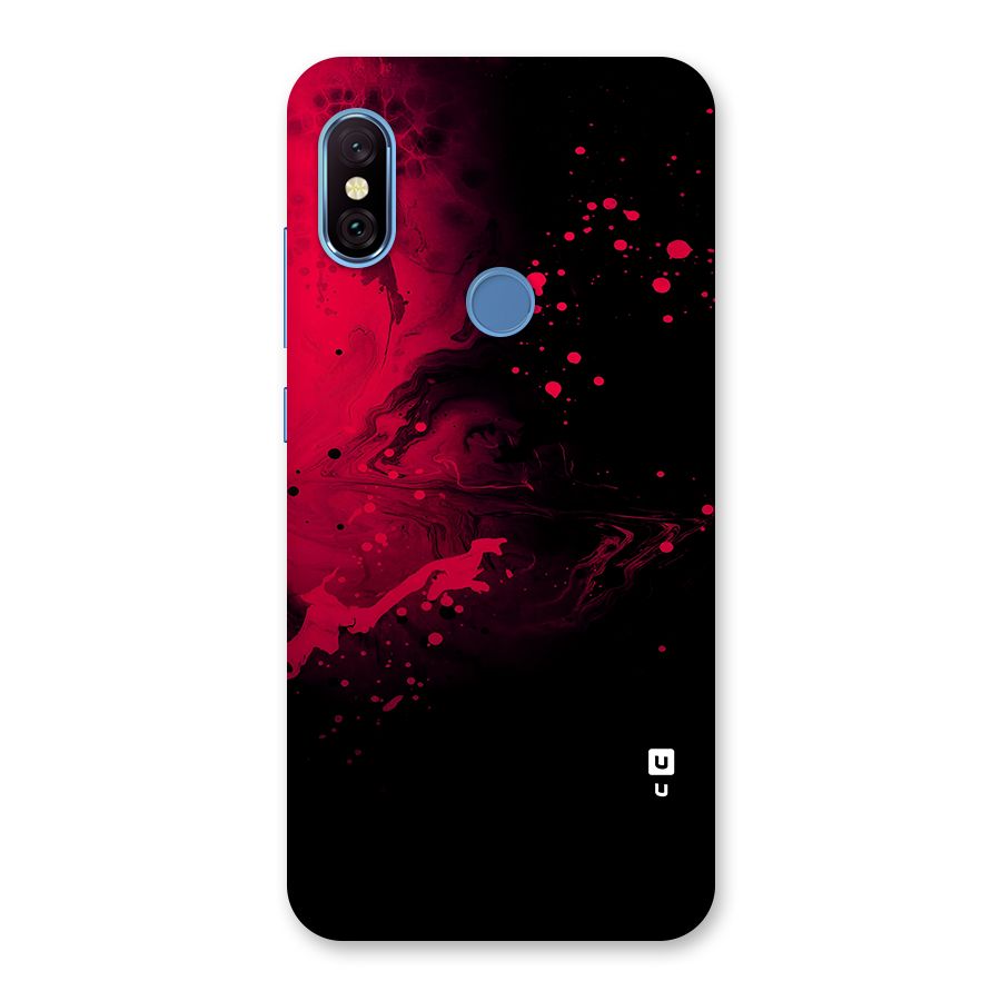 Red Black Splash Art Back Case for Redmi Note 6 Pro