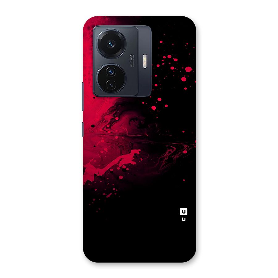Red Black Splash Art Back Case for Vivo T1 Pro