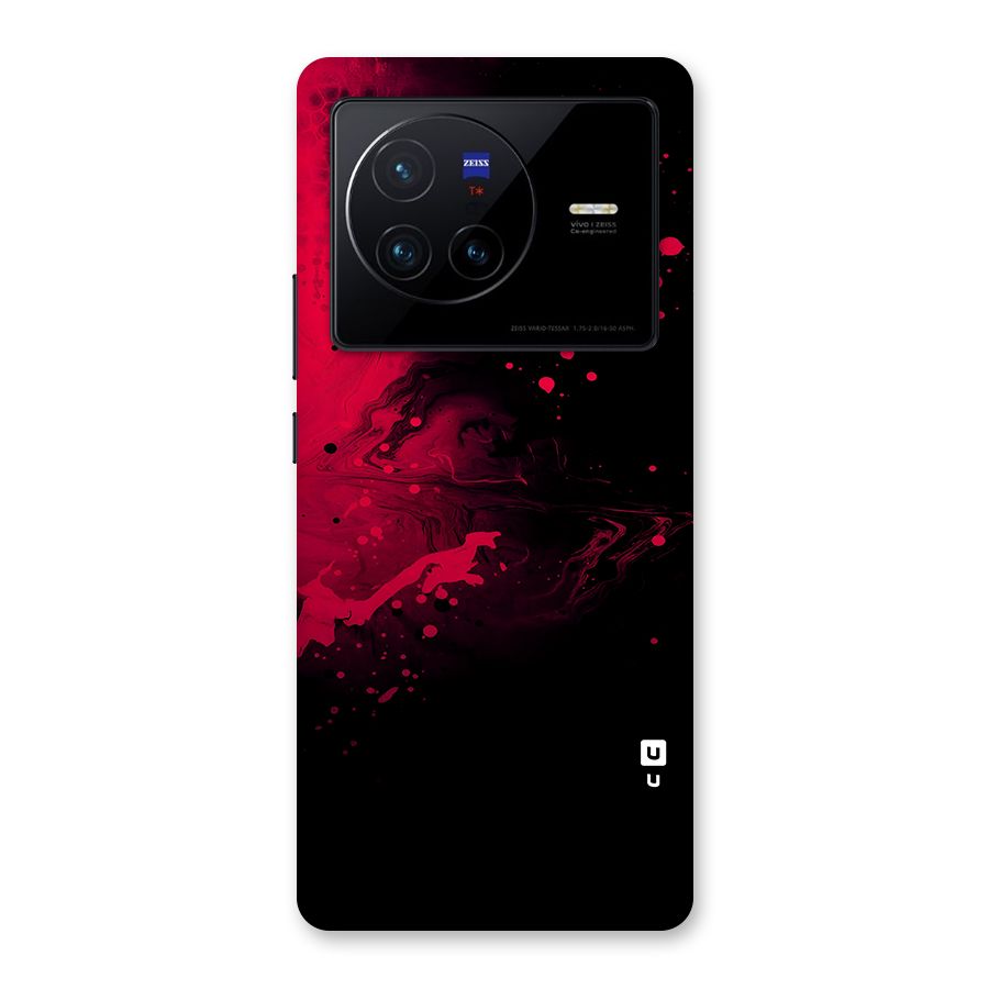 Red Black Splash Art Back Case for Vivo X80