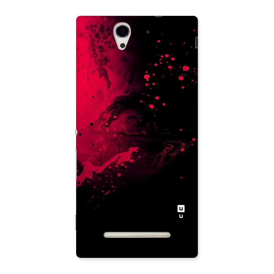 Red Black Splash Art Back Case for Xperia C3