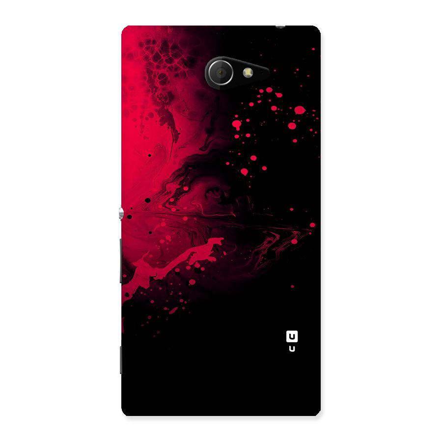 Red Black Splash Art Back Case for Xperia M2