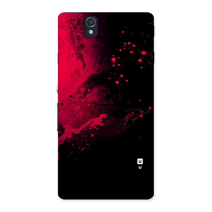 Red Black Splash Art Back Case for Xperia Z
