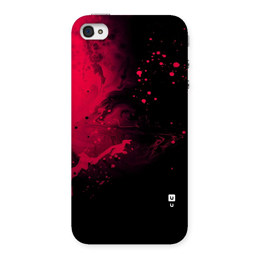 Red Black Splash Art Back Case for iPhone 4 4s