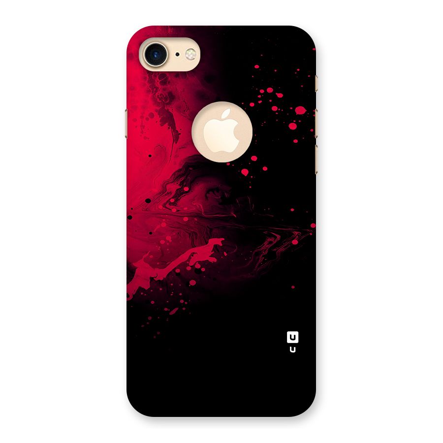 Red Black Splash Art Back Case for iPhone 7 Logo Cut