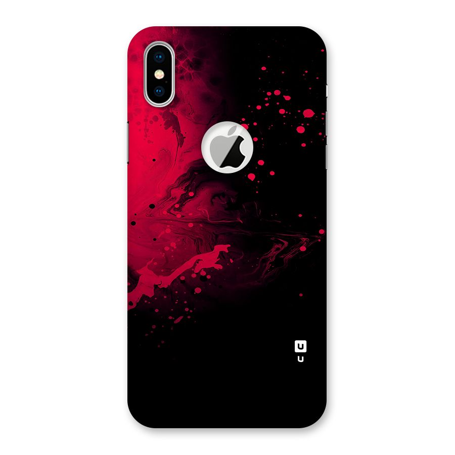 Red Black Splash Art Back Case for iPhone XS Logo Cut