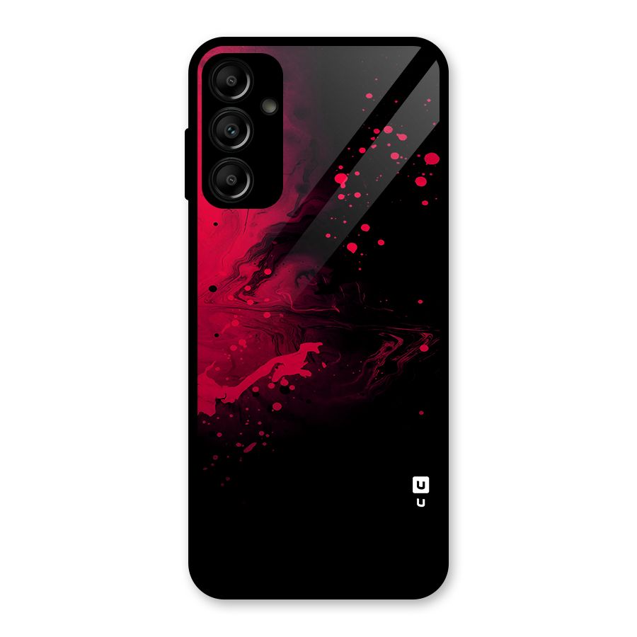 Red Black Splash Art Glass Back Case for Galaxy A14 5G