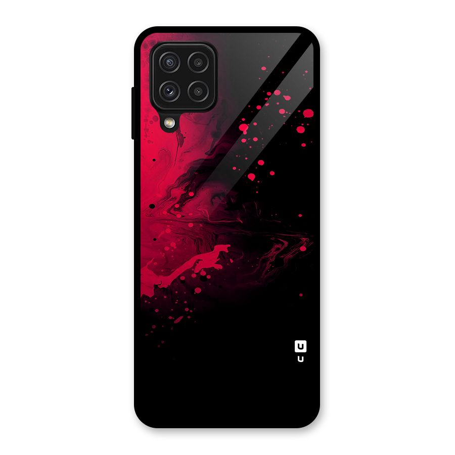 Red Black Splash Art Glass Back Case for Galaxy A22 4G