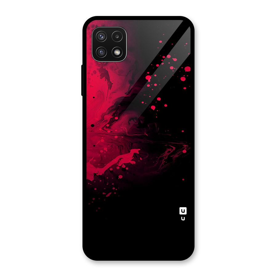 Red Black Splash Art Glass Back Case for Galaxy A22 5G