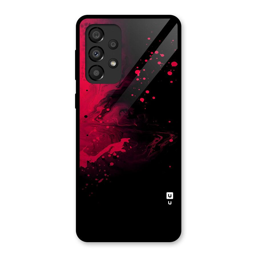 Red Black Splash Art Glass Back Case for Galaxy A33 5G