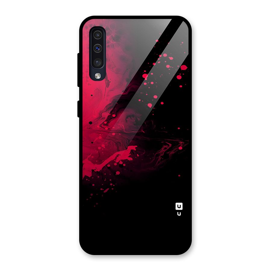 Red Black Splash Art Glass Back Case for Galaxy A50