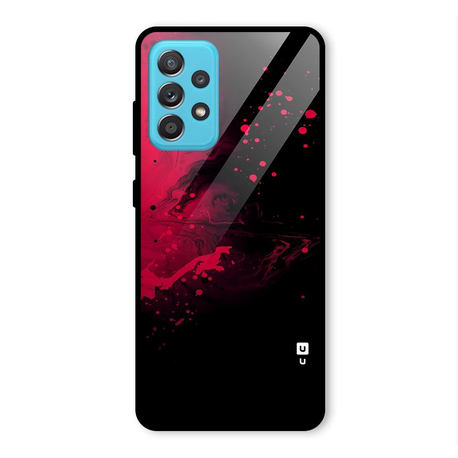 Red Black Splash Art Glass Back Case for Galaxy A52